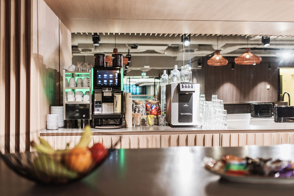Koffiebar in de ontvangstomgeving